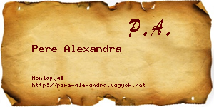 Pere Alexandra névjegykártya